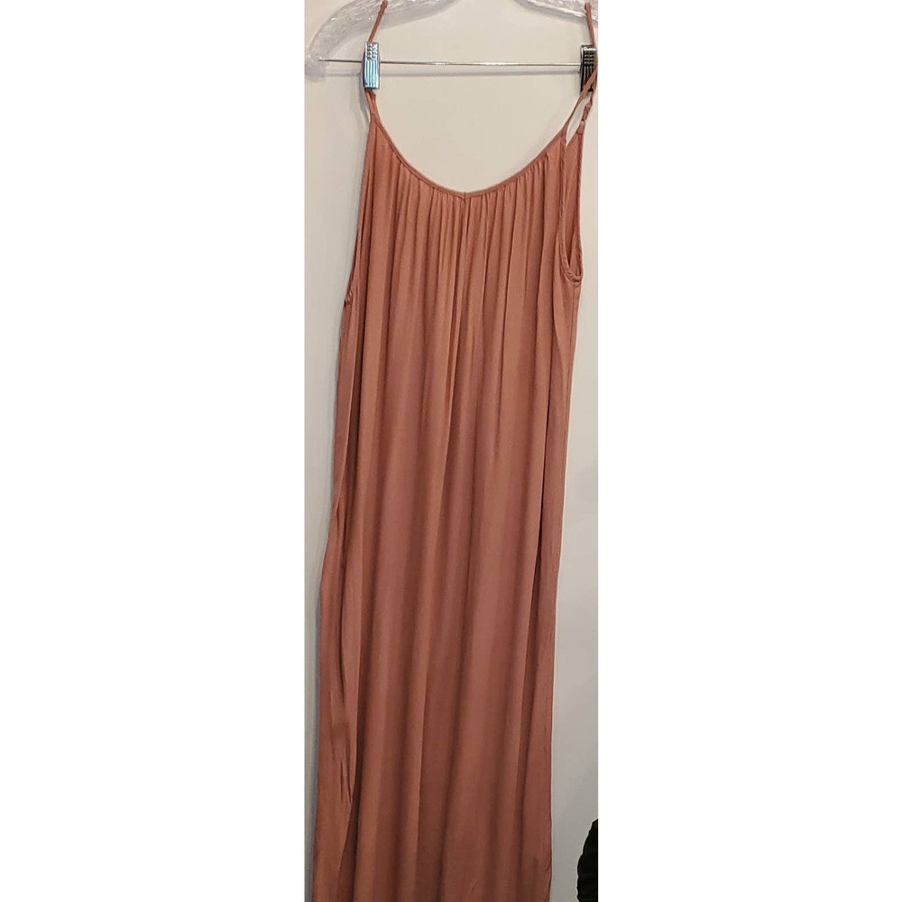FOREVER 21 Contemporary Salmon Pink Flowy Straight Maxi Dress Size Medium